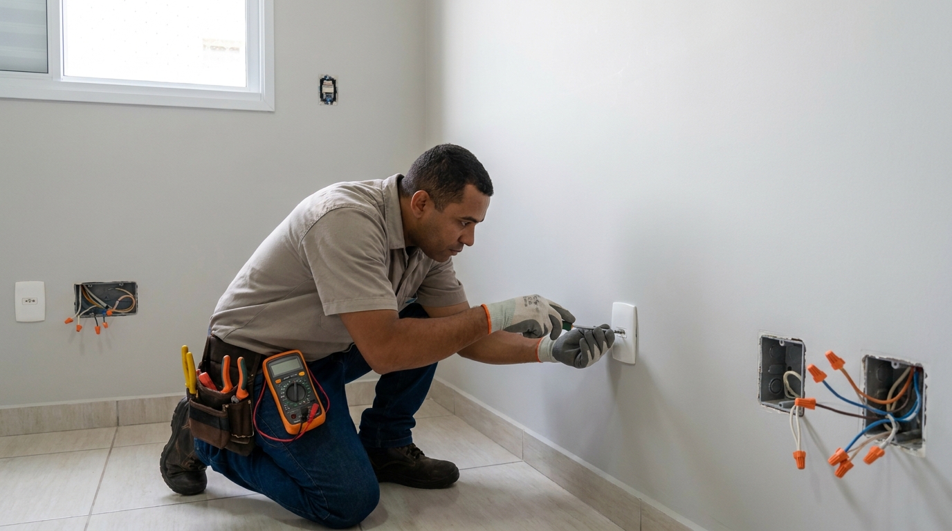 Instalacao de tomada e interruptor em Guarulhos‑SP